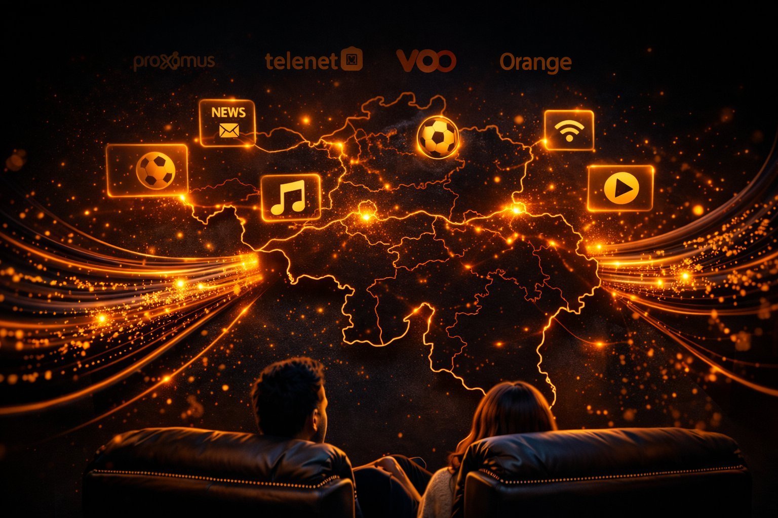 IPTV Belgique réseau Proximus Telenet Voo Orange